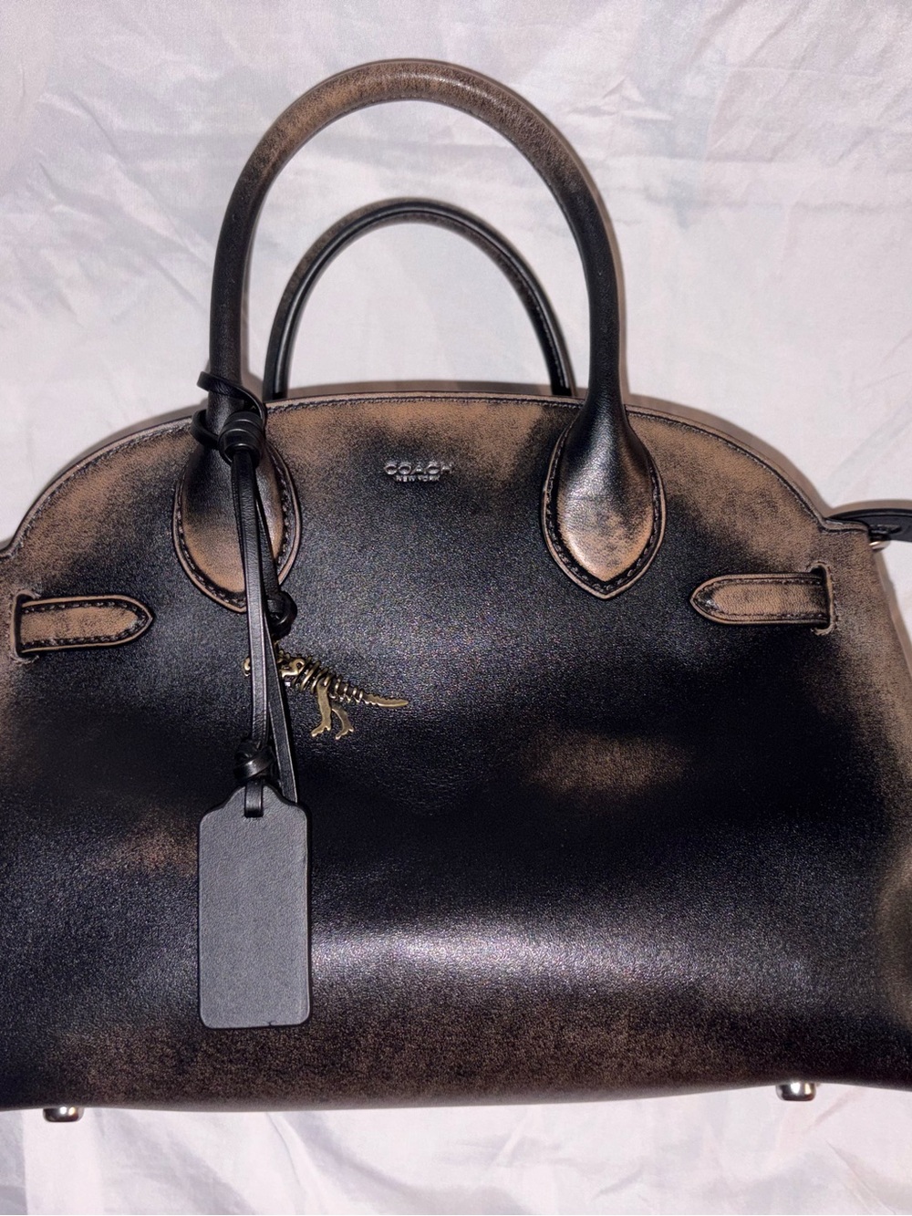 COACH Loved Leather Empire Carryall 28 Satchel Bag